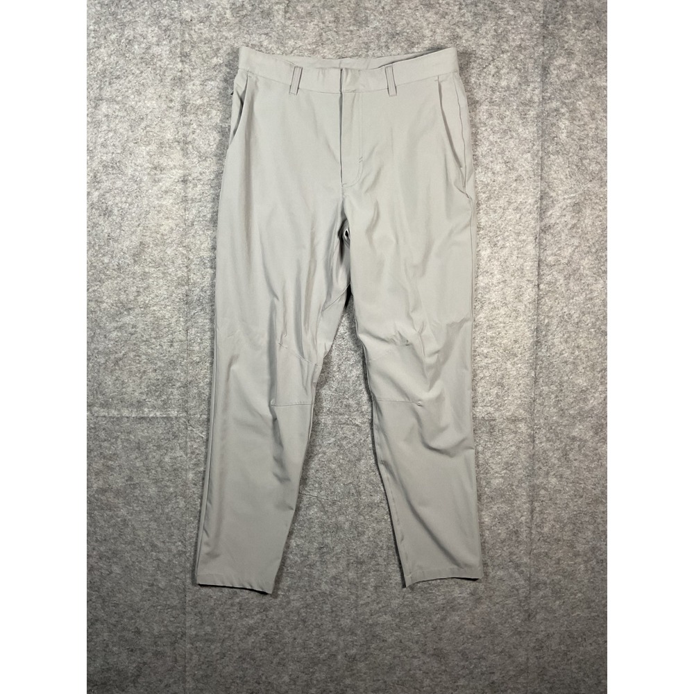 Fabletics Mens Light Gray Performance Golf Pants Flat Front Casual Chino 32X29
